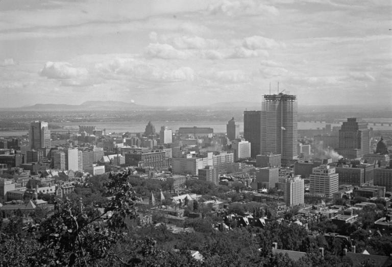 Vue sur le centre-ville en 1961 1961